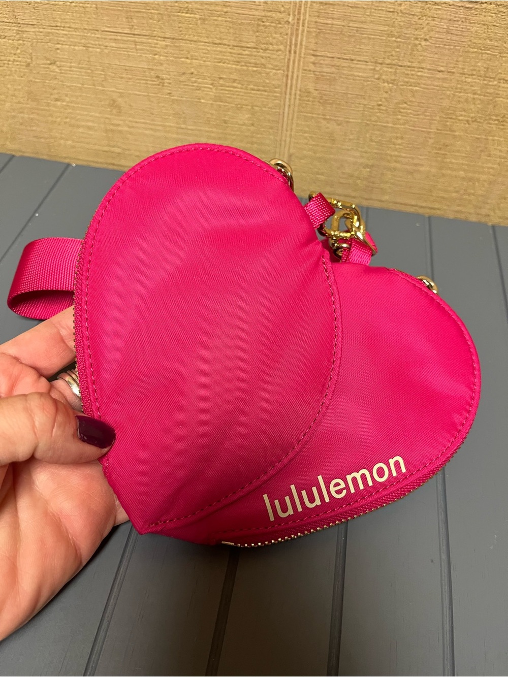 lululemon athletica Hot Pink Heart Wristlet - Picture 2 of 4